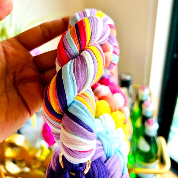 NWT - Handmade Crochet Shoulder Bag - Purple/ Multi Color - Picture 6 of 8